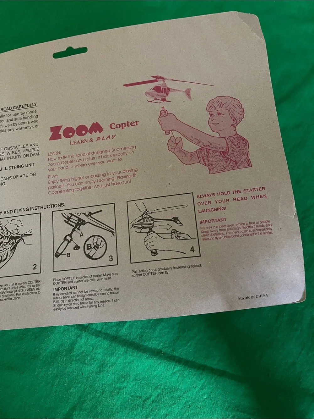 Zoom Kids Toy Helicopter - White, Red & Black